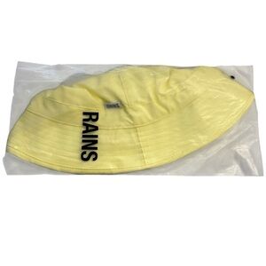 RAINS Women’s Straw Yellow Bucket Hat Sz S2-M-XL New in Package